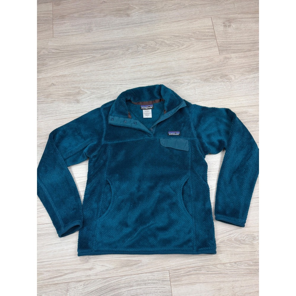 Patagonia Re-Tool Snap-T Fleece Pullover Teal Blue Womens Small 25441 F0